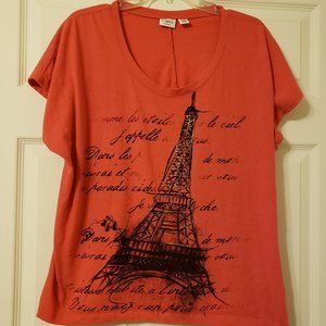 CUTE ORANGE PARIS THEMED TOP